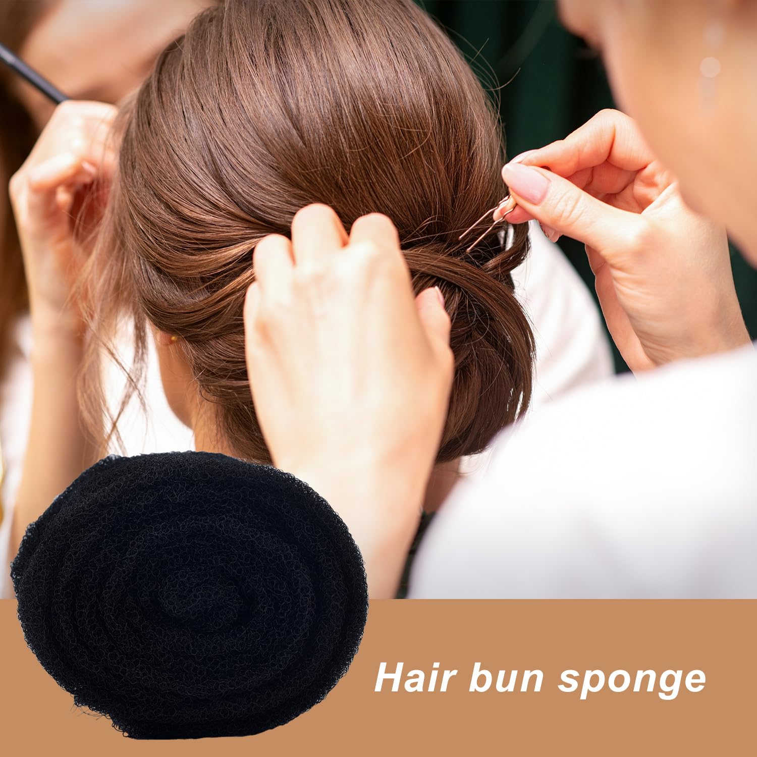 Hair Sponge for Updo 4.92ft Long Hair Padding Updos Hairs Filler Bun Maker Bumps Volume Insert Styling Tool for Women Men Instant Buns & Voluminous Updos (Black) - Image 3