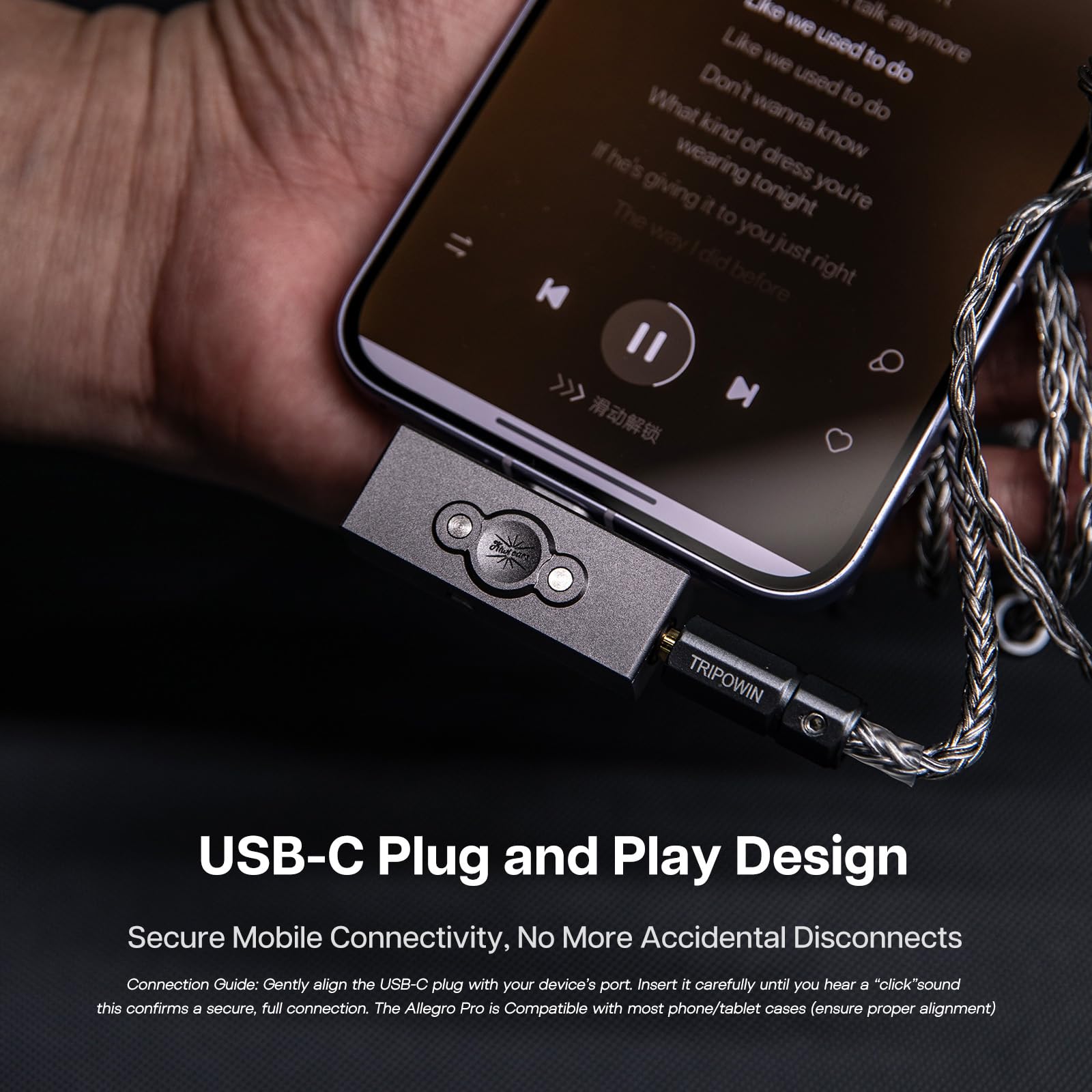 Linsoul Kiwi Ears Allegro Pro Écouteurs IEM Améliorés DAC/AMP, Sortie USB C vers 3,5/4,4 mm Prend en Charge PCM Jusqu'à 32bit/384kHz DSD128/DSD64, Deux Amplificateurs ES9603 pour Téléphones/PC
