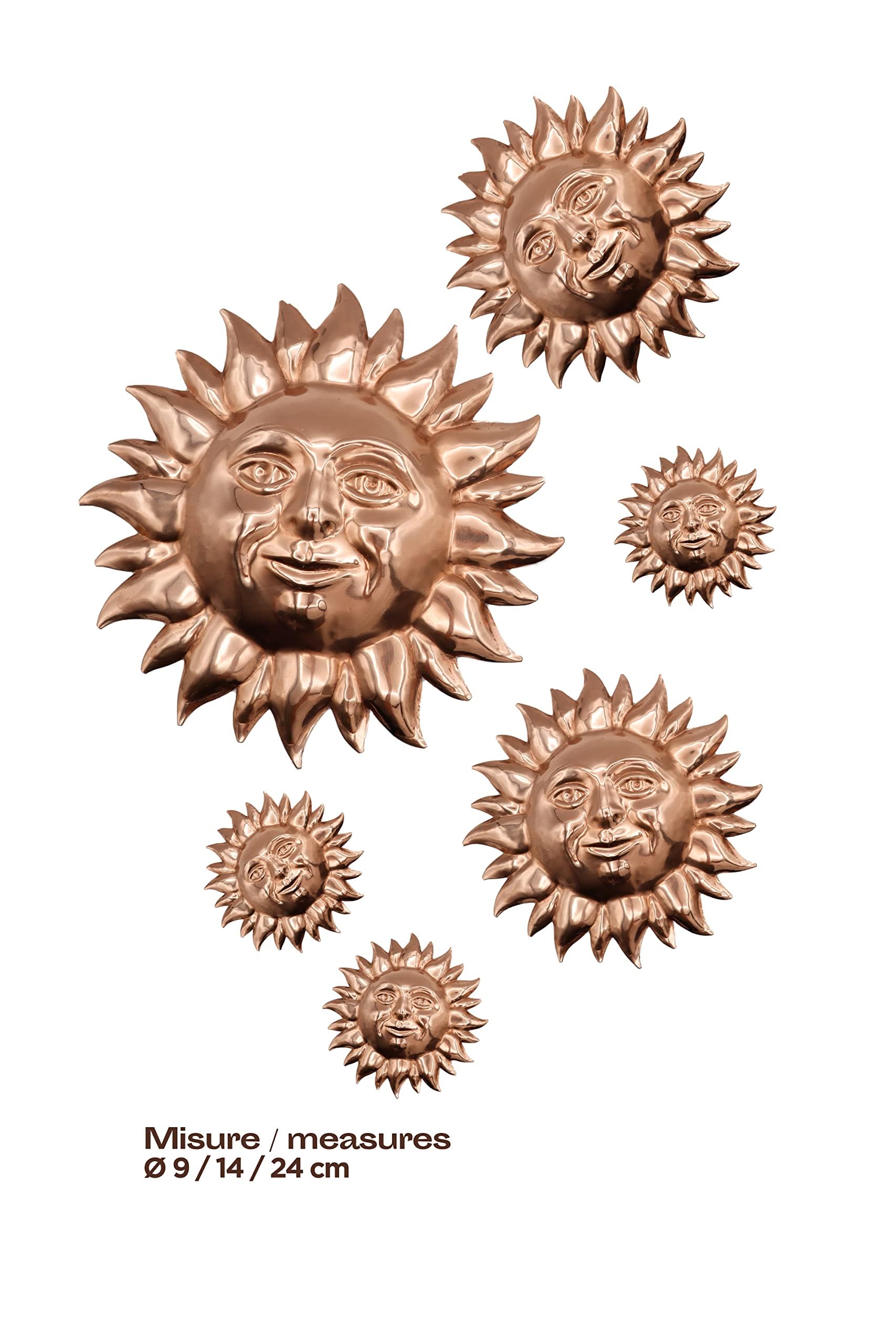 Decorazione Parete Sole In Rame - 24cm, Made In Italy, Per Cucina O Soggiorno - Foto 8