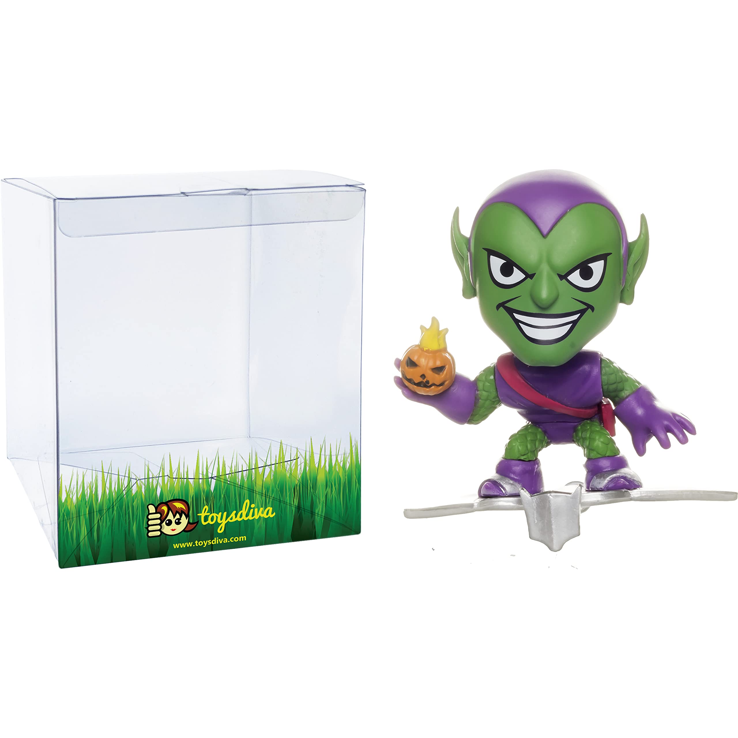 G r e e n Gobl i n: 2.8in Fun ko Mystery Minis Vinyl Figurine Bundle with 1 Compatible 'ToysDiva' Graphic Protector (13795 / D)