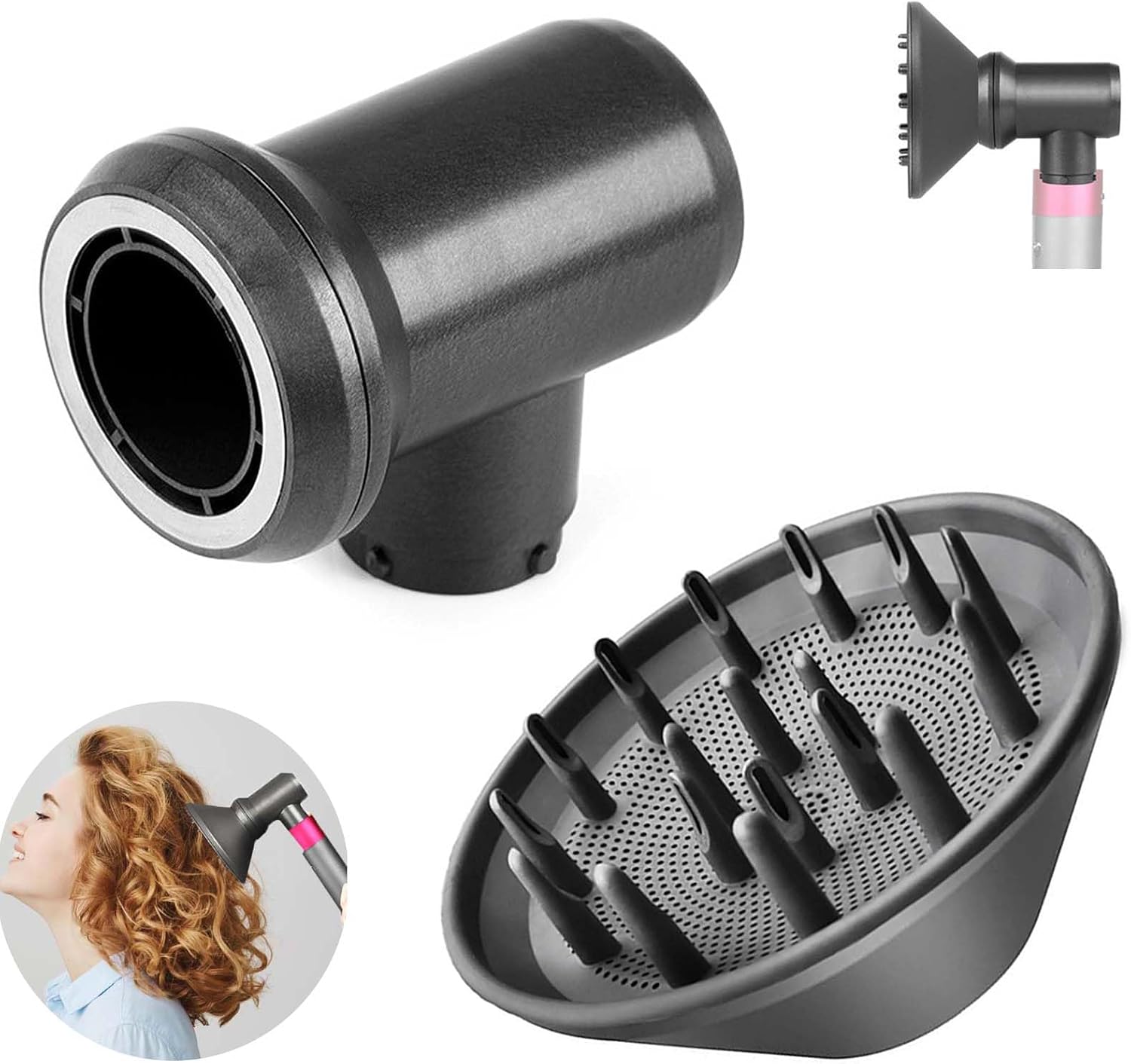 DianSung Diffuser and Adapter Attachments for Dyson Airwrap Styler HS01