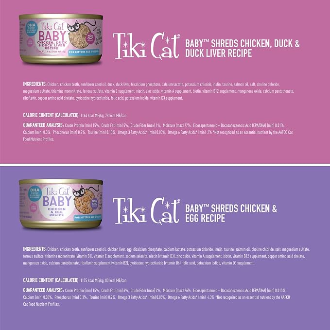 Alimento húmedo Tiki Cat Baby para gatitos variedad 12 latas miniatura 5