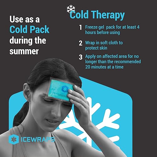 Miniatura 7 de ICEWRAPS Paquetes de hielo de gel reutilizables de 5 x 7 pulgadas, paquetes de terapia de calor y frío de grado médico de 3 x 5 pulgadas, paquete de