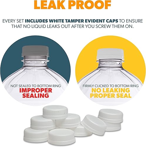 Miniatura 5 de Paquete de 4 botellas de plástico desechables a prueba de fugas 64 onzas con tapa sin BPA para jugo leche té limonada