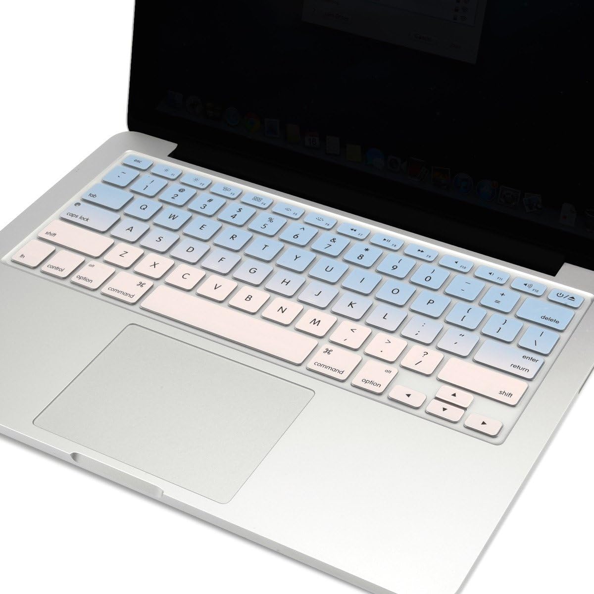 TOP CASE - Faded Ombre Keyboard Cover Skin Compatible with MacBook 13" Unibody/Old Generation MacBook Pro 13" 15" 17" / MacBook Air 13" / Wireless Keyboard - Serenity Blue & Rose Quartz