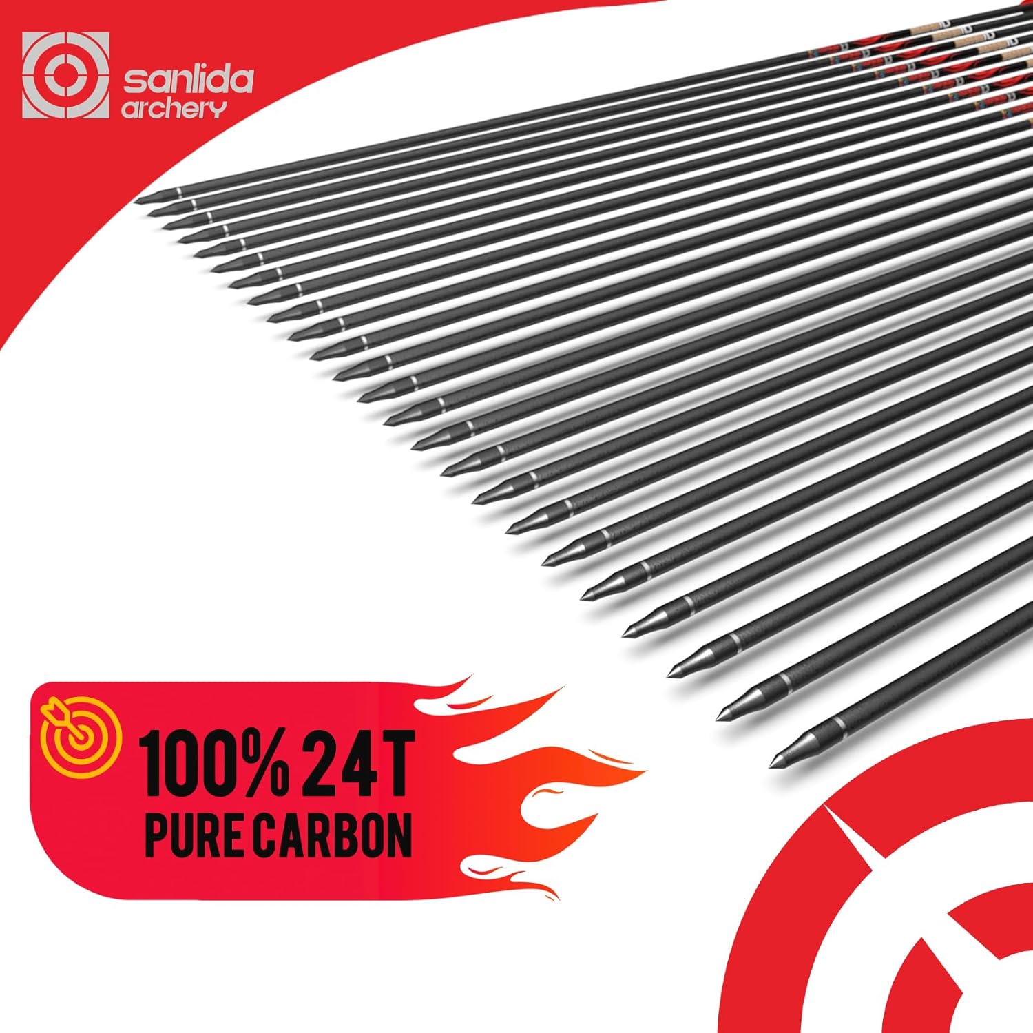 Sanlida Dragon 10 Compound Bow Package Desert 27"-30" Draw Length, 60-70# Draw Weight and 24pcs Carbon Arrows +/-.001 Straightness 360 Spine