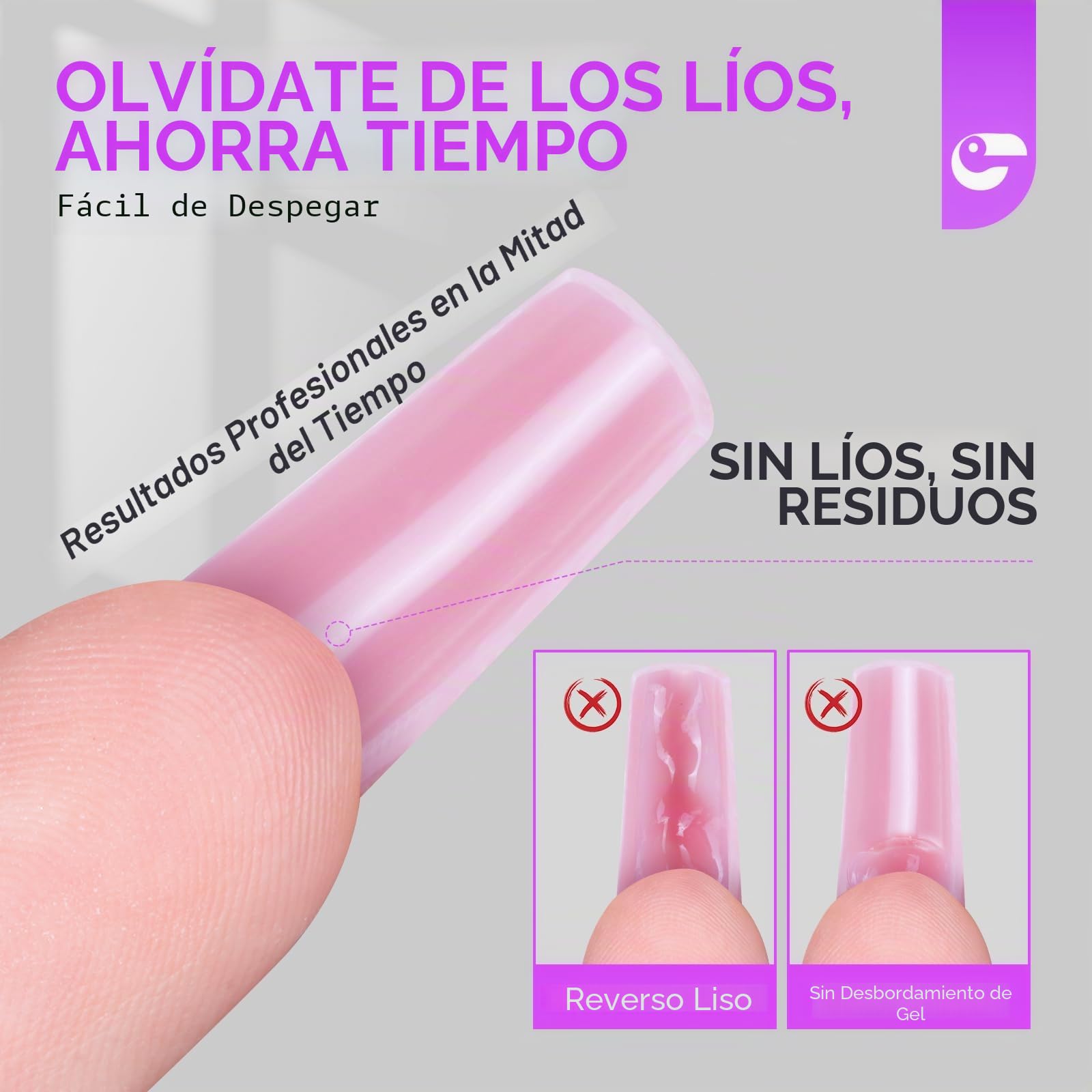 Gelike ec Formas de uñas dobles profesionales para gel constructor: diseño sándwich formas de uñas 240 piezas 15 tamaños - Para extensiones de gel impecables - Fácil para bricolaje y salón - Bailarina