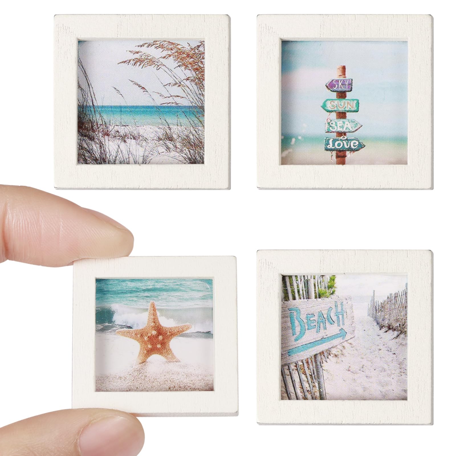 WENXINWIN 4PCS Miniature Landscape Wall Art for Dollhouses, Cute Scene Decorations