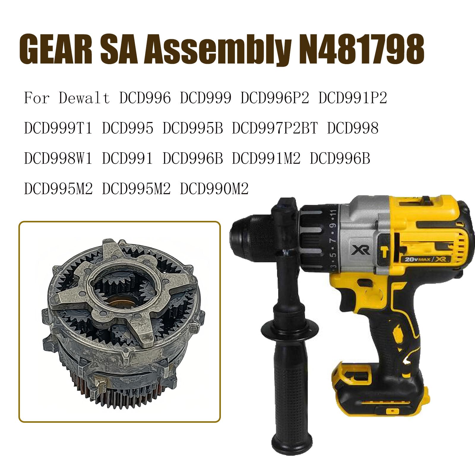 Amazon.com: N481798 GEAR SA Assembly for Dewalt DCD996 DCD999