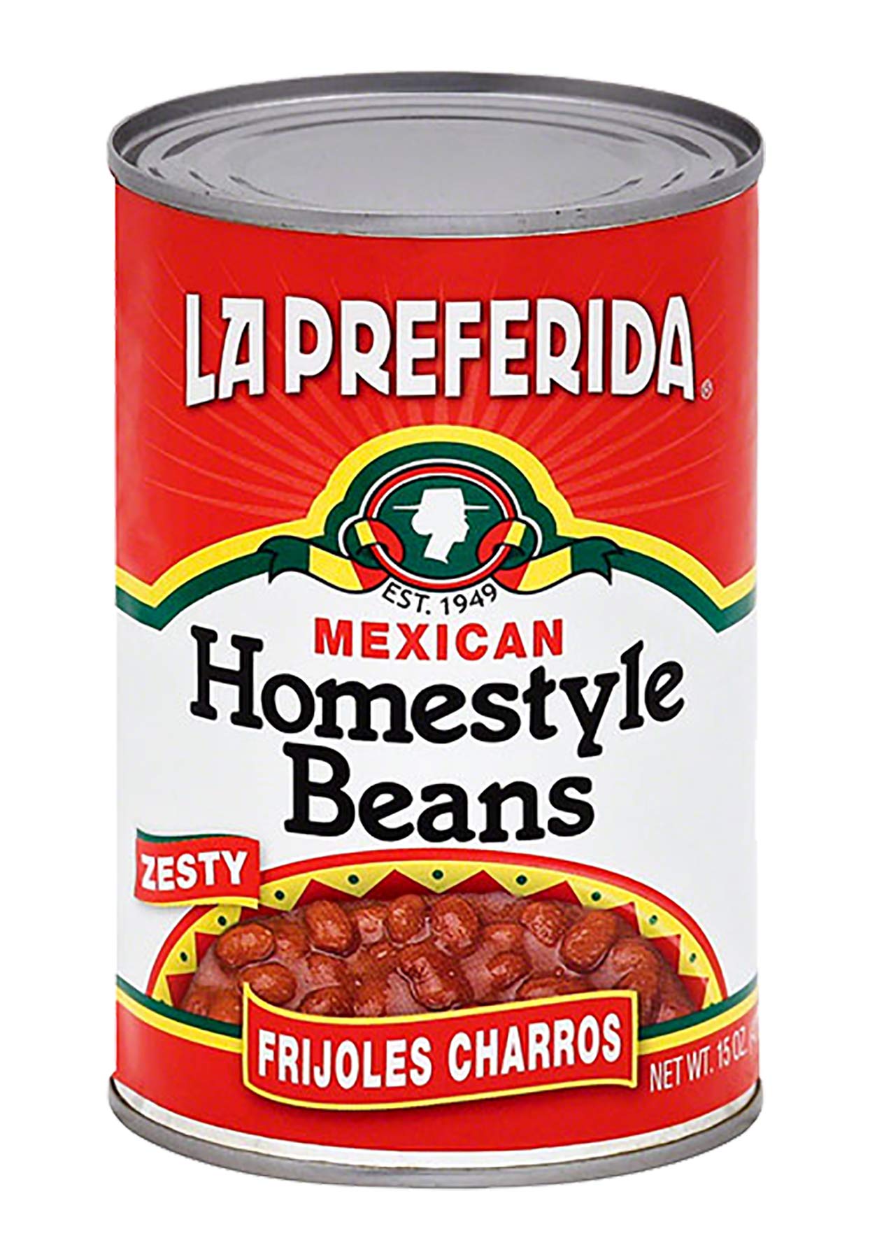 La Preferida Mexican Foods Homestyle Beans | Frijoles Charros | 15 OZ (Pack of 24)