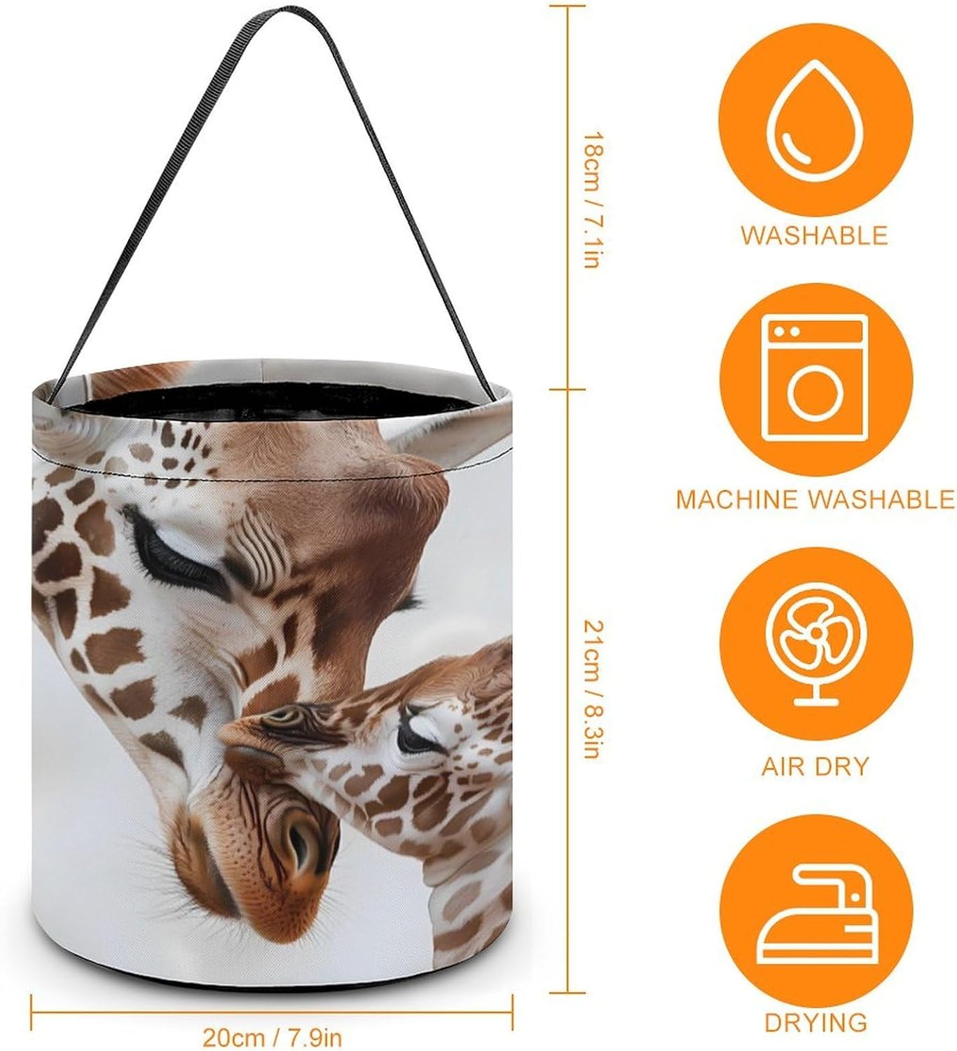 Giraffe Mamas Love Halloween Treat Bag Reusable Candy Basket Tote Goody Bags Gift Party