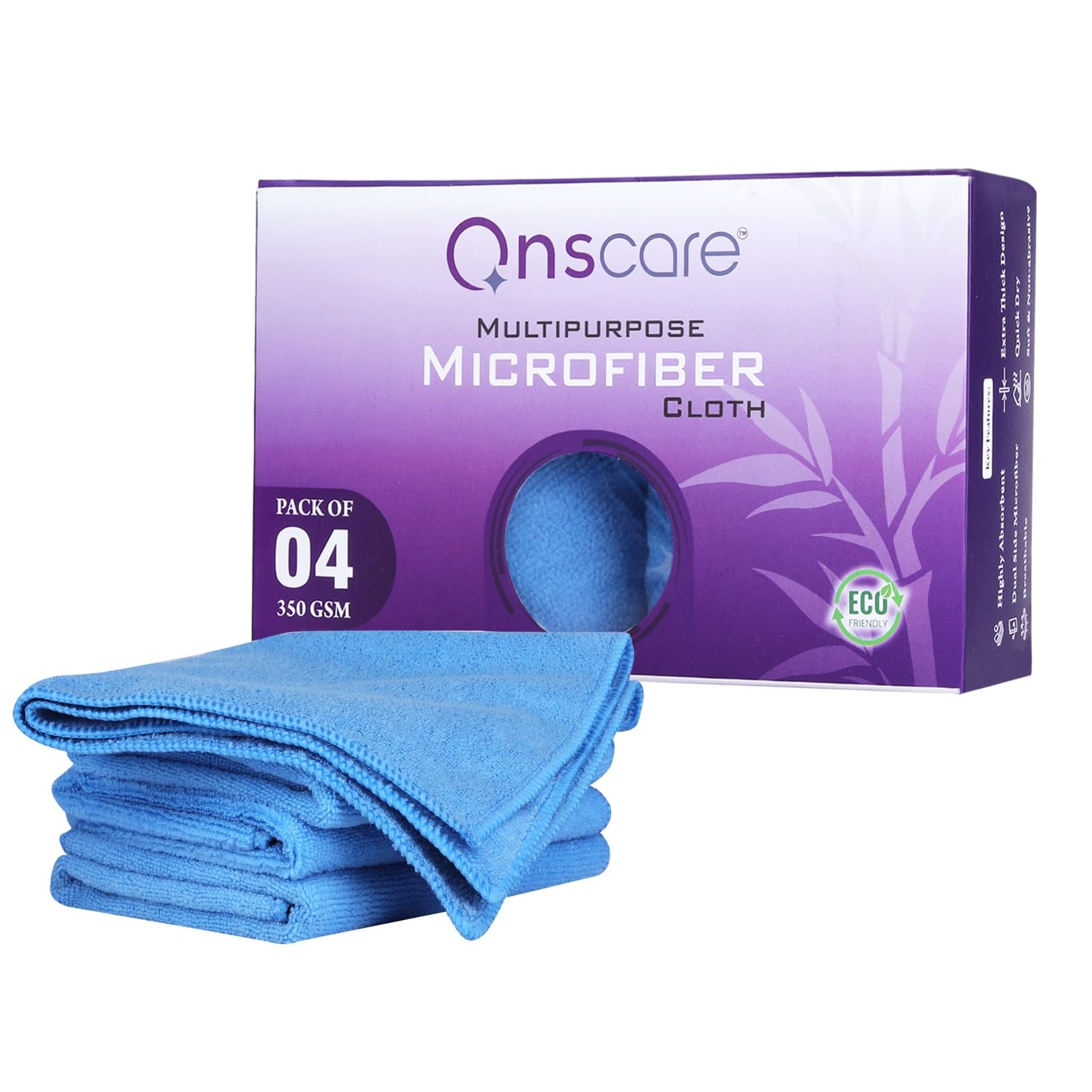 Onscare Microfiber Cloth 350 GSM – 4 Pack (Sky Blue) | 40x40 cm | Multipurpose Cleaning Towel for Car, Bike, Polishing Washing & Detailing | Ultra Soft, Lint-Free & Streak-Free.-image-40