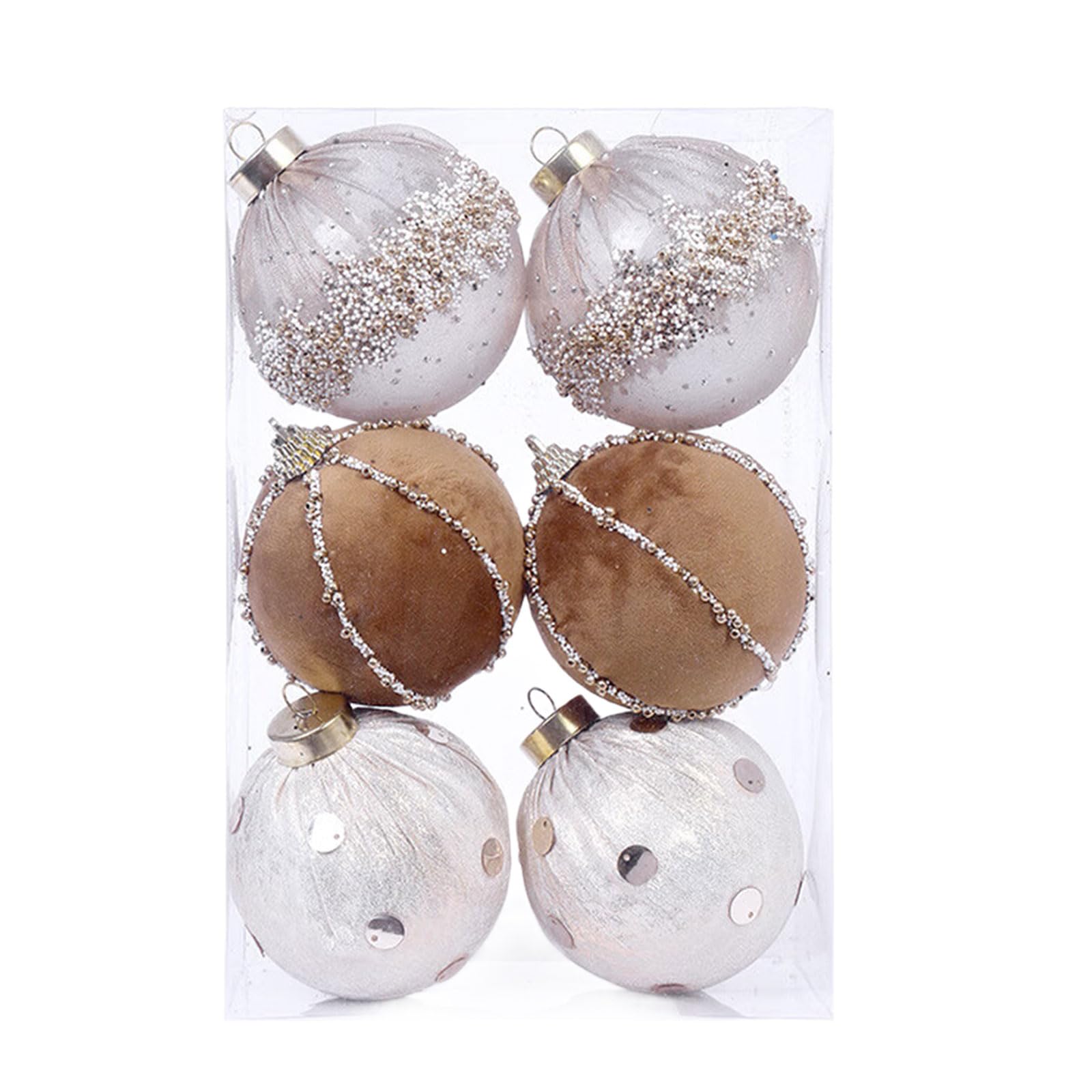 carotoe Festival Plush Ball Decorations 8cm Colorful Spots Christmas Tree Ornaments Easy Hanging Decorative Designs Spheres Christmas Tree Plush Ornaments with Dots