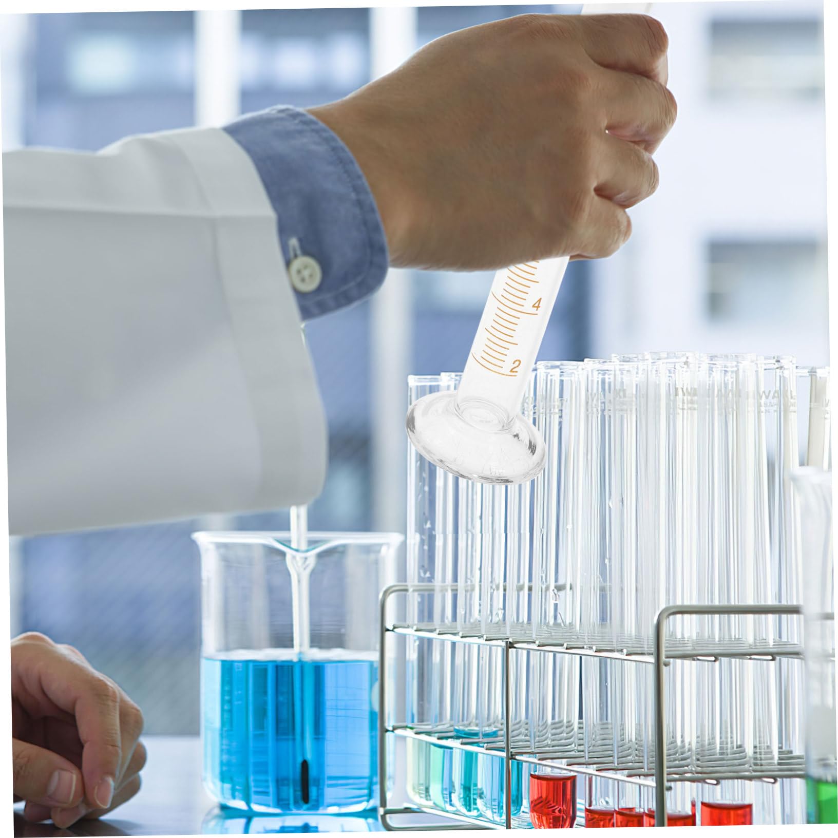 BELLIFFY 3pcs Experiment Kit Laboratory Beaker Clear Measurement Beaker Laboratory Flask Laboratory Measuring Device Cylinder Tube Liquid Measuring Cups Glass Graduated Cylinder