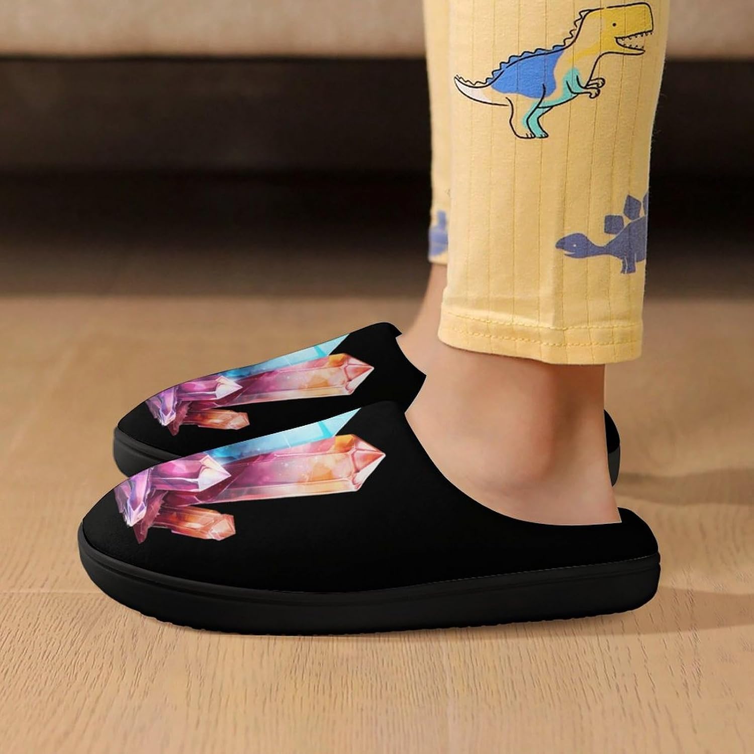 Colorful Crystals Cute Cotton Slippers Anti-slip House Shoes Funny Slipper Indoor Outdoor