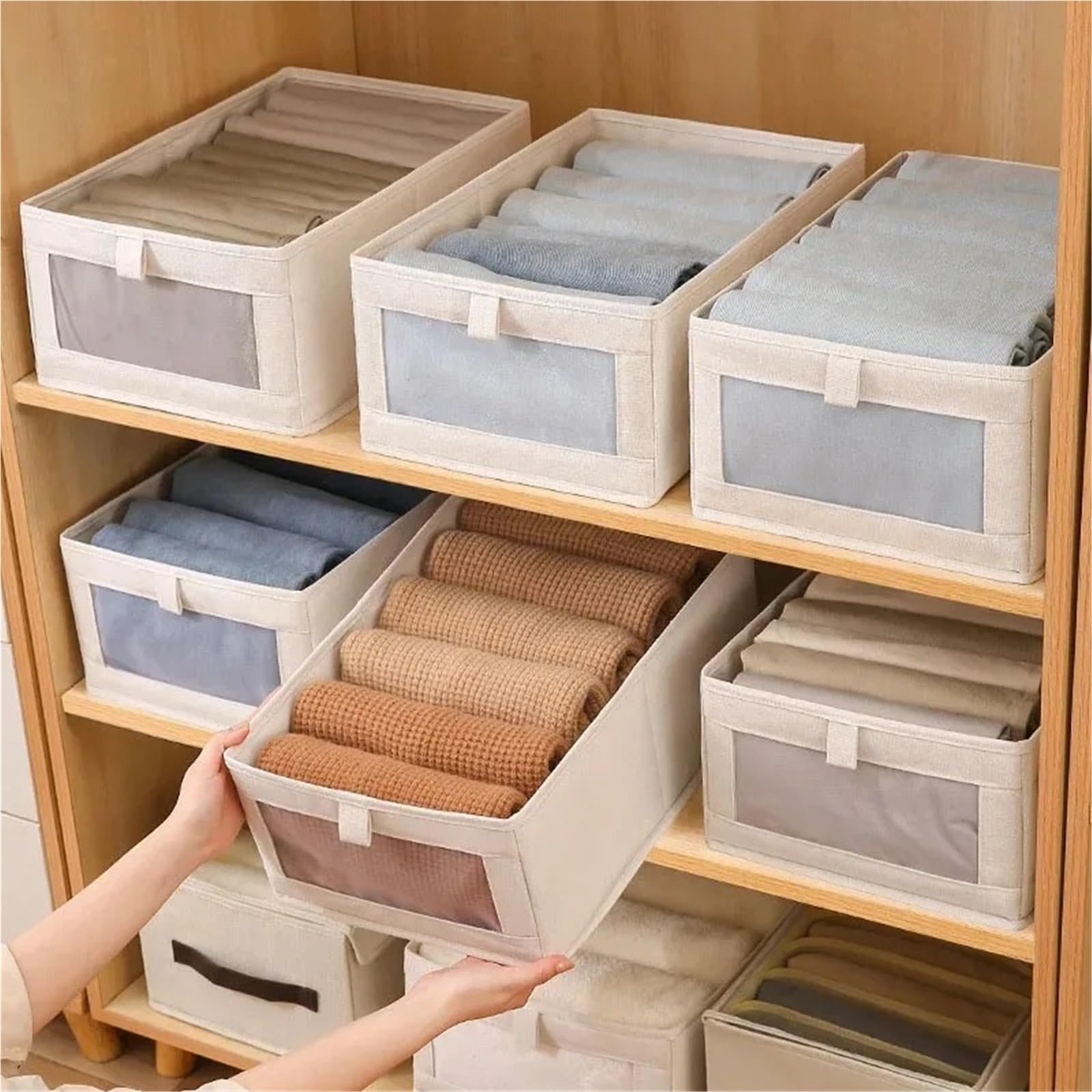 Organizzatore per cassetti di Biancheria Intima, Scatola Porta Calze, Reggiseno, Pantaloni, Vestiti, armadi e Tessuto Pieghevole per Camera da Letto, Guardaroba, casa