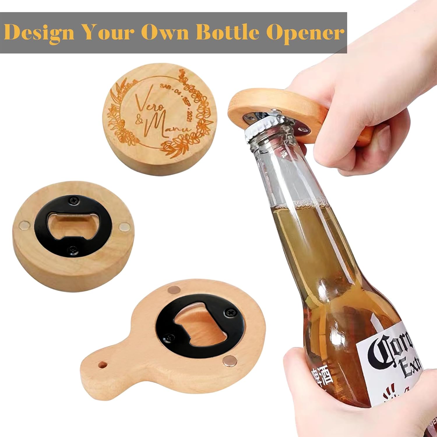 Bottle Opener Insert - 100 Sets Stainless Steel Inserts Kit with Screws Screwdriver for DIY Resin Mould Kit Hardware Parts Supply（black)