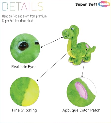 Miniatura 2 de Puzzled DolliBu - Animal de peluche de dinosaurio de peluche, dinosaurio verde abrazable, adorable juguete de peluche de dinosaurio, lindo regalo