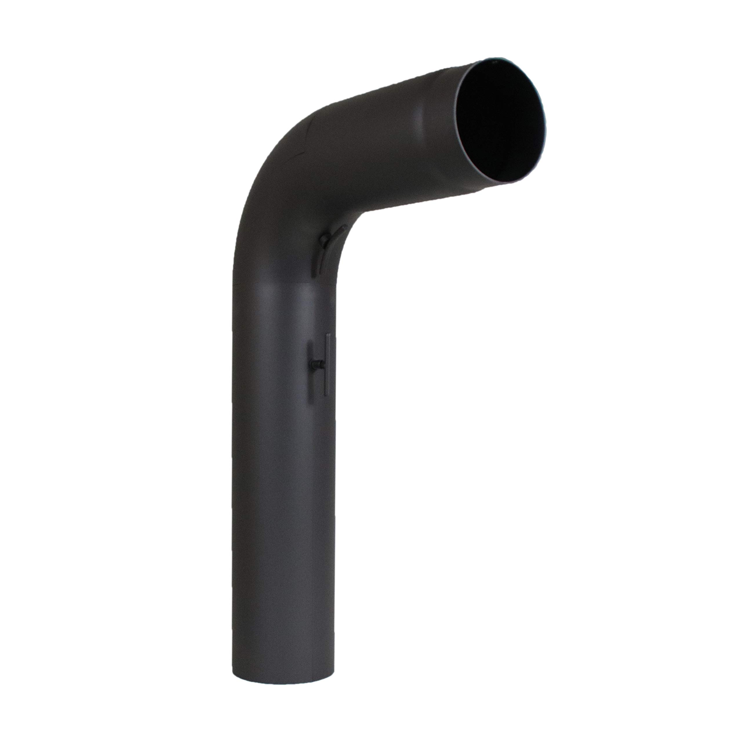 LANZZAS Ofenrohr-Set gezogen 3tlg. (fullform) - im Durchmesser 150 mm - Farbe: gussgrau - Rauchrohr mit Drosselklappe und Reinigungsverschluss