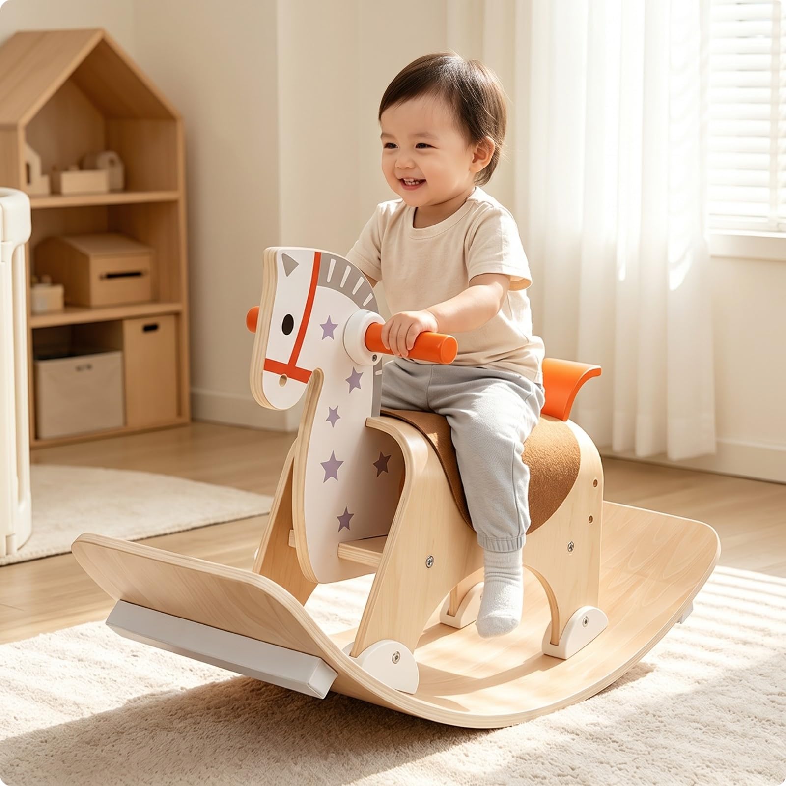 Harilla Giocattolo | Imbottito, Stabile, Cavalluccio a, per Cameretta, Area Giochi, Asilo, Bambini, Neonati, Stile A