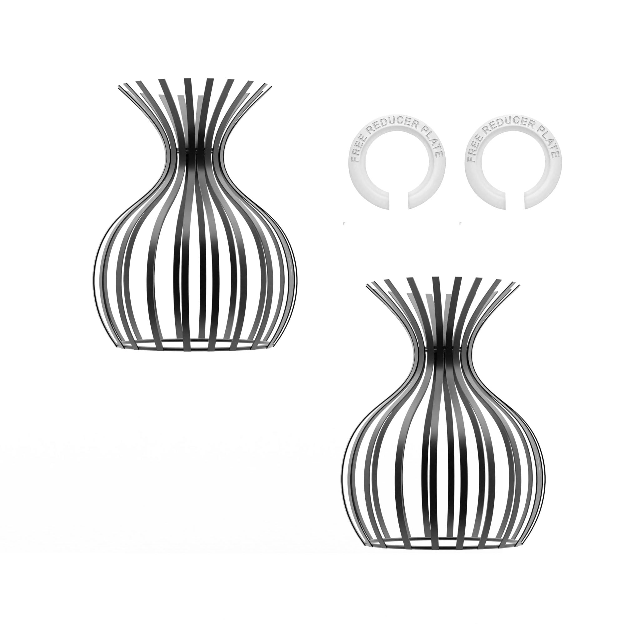 LEDSone Vintage Industrial Metal Wire Cage Bulb Guard Lampshade DIY Ceiling Pendant Light (Black Vase Shape 2 Pack) — image 1