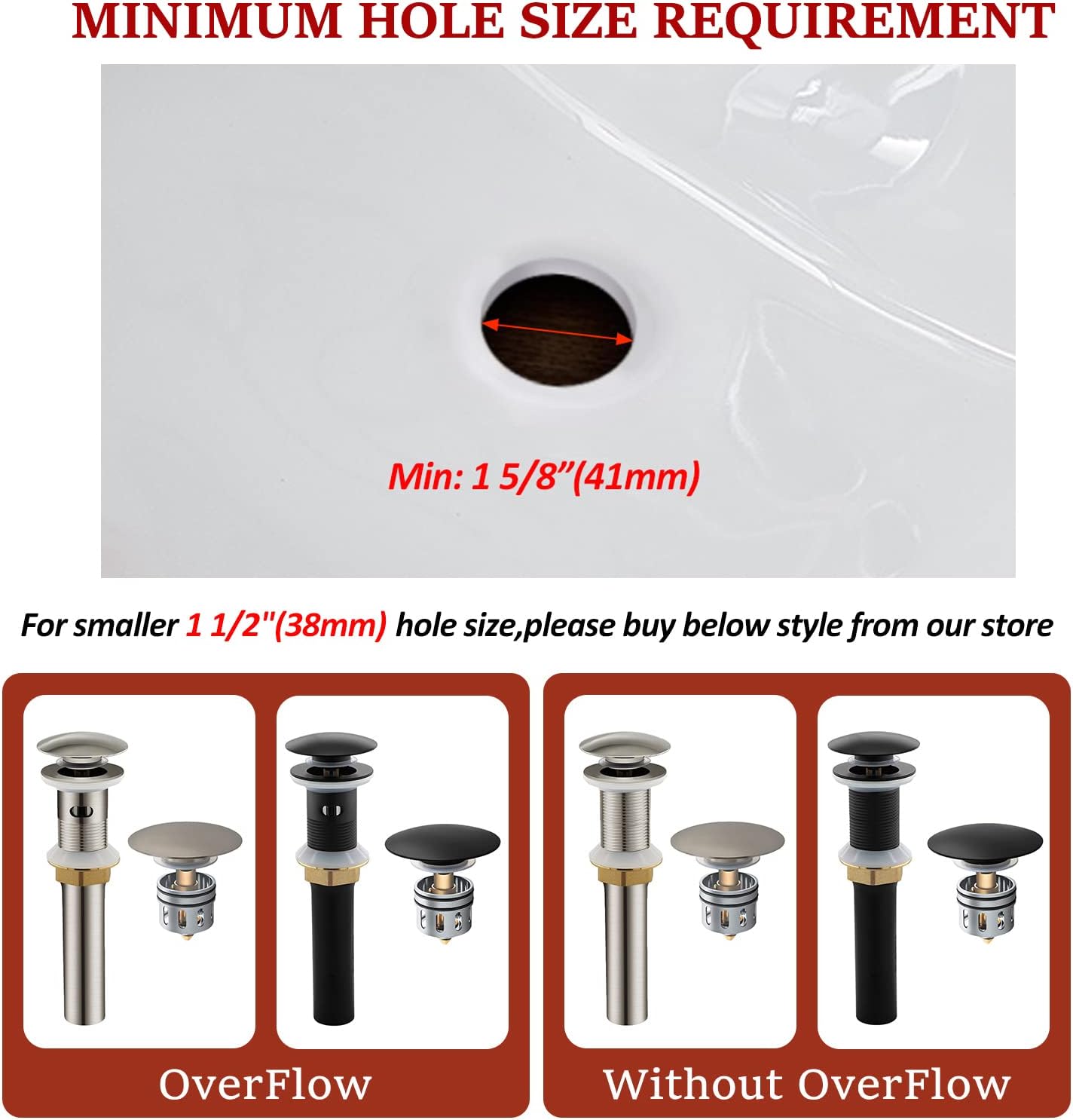 Yodel Bathroom Sink Drain Stopper Pop up Drain with Overflow for Vessel Sink Lavatory Vanity,Brushed Nickel