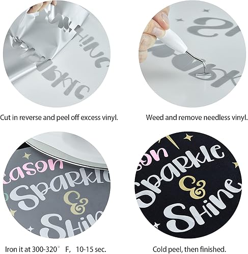 Miniatura 5 de Rollo de vinilo de transferencia de calor HTV de 12 pulgadas x 5pies para recortar siluetas, vinilo para planchar, fácil de cortar, rollos de vinilo