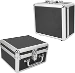 Hard Drive Case 2.5inch 20 Bay, HDD Storage Box Suitcase with Security Lock and Cushioning Pad, Shockproof Waterproof External Hard Drive Carrying Case, Black