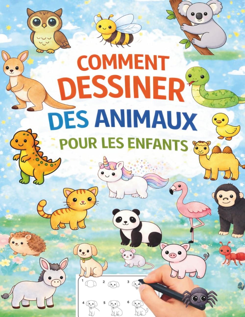 Comment Dessiner des Animaux pour les Enfants: 53 animaux adorables à dessiner pas à pas ! Grand Format 8.5*11 po (21,59x27,94)cm | 57 pages