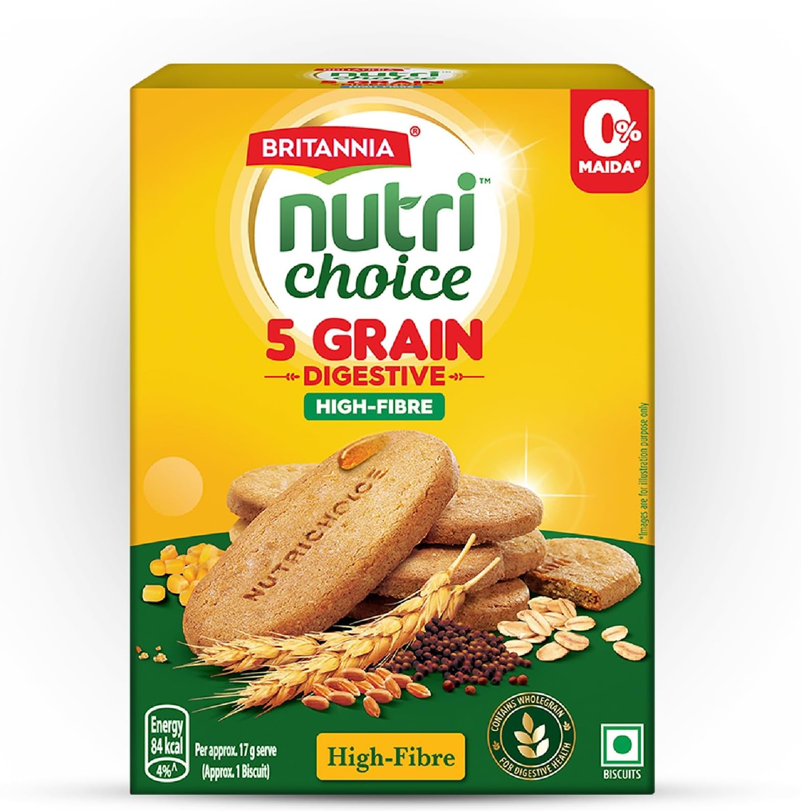 5 Grain Digestive High Fibre Multigrain Biscuits, 200g