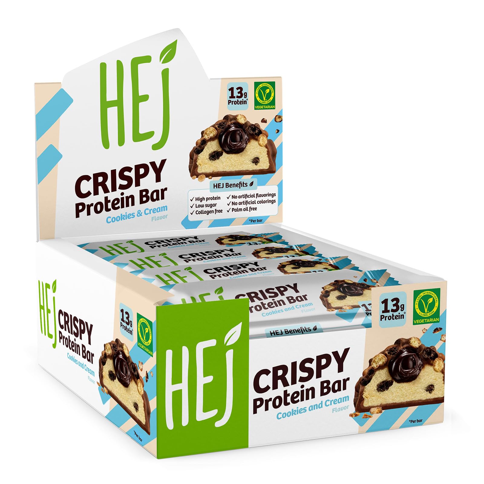 HEJ Natural Cookies and Cream Crispy Bar, 45 g