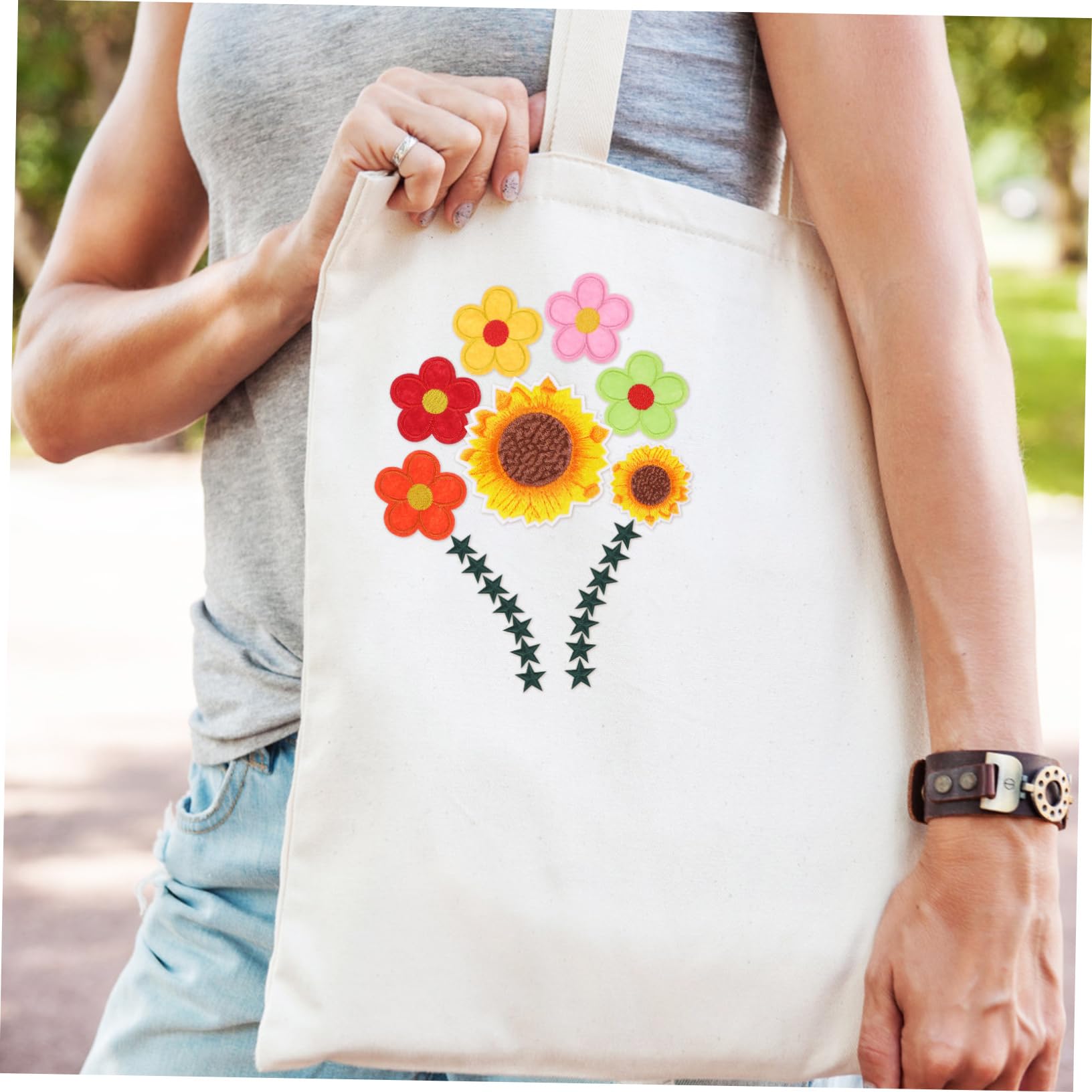 Angoily 4 Sätze Farbenfroher Gestickter Stofffleck Flicken Für Kleidung Flecken Name Applique Patches Taschenaufnäher Bunt Gestickte Aufnäher Stickflicken Aufbügeln Stickgarn 71 Stück * 4