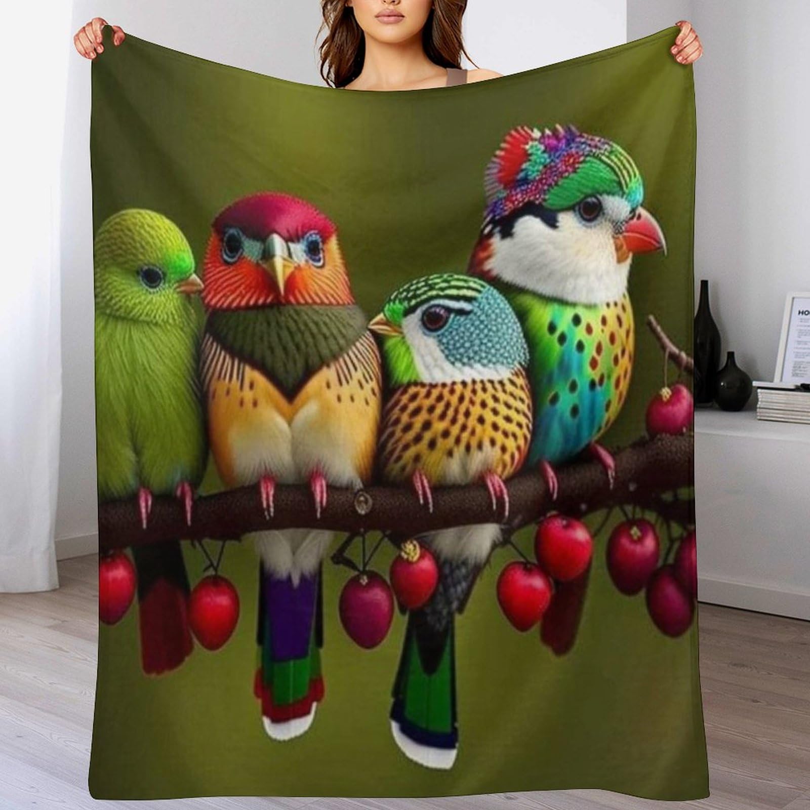 Polaire de flannel moelleuse oiseauie pour des moments cocooning au salon