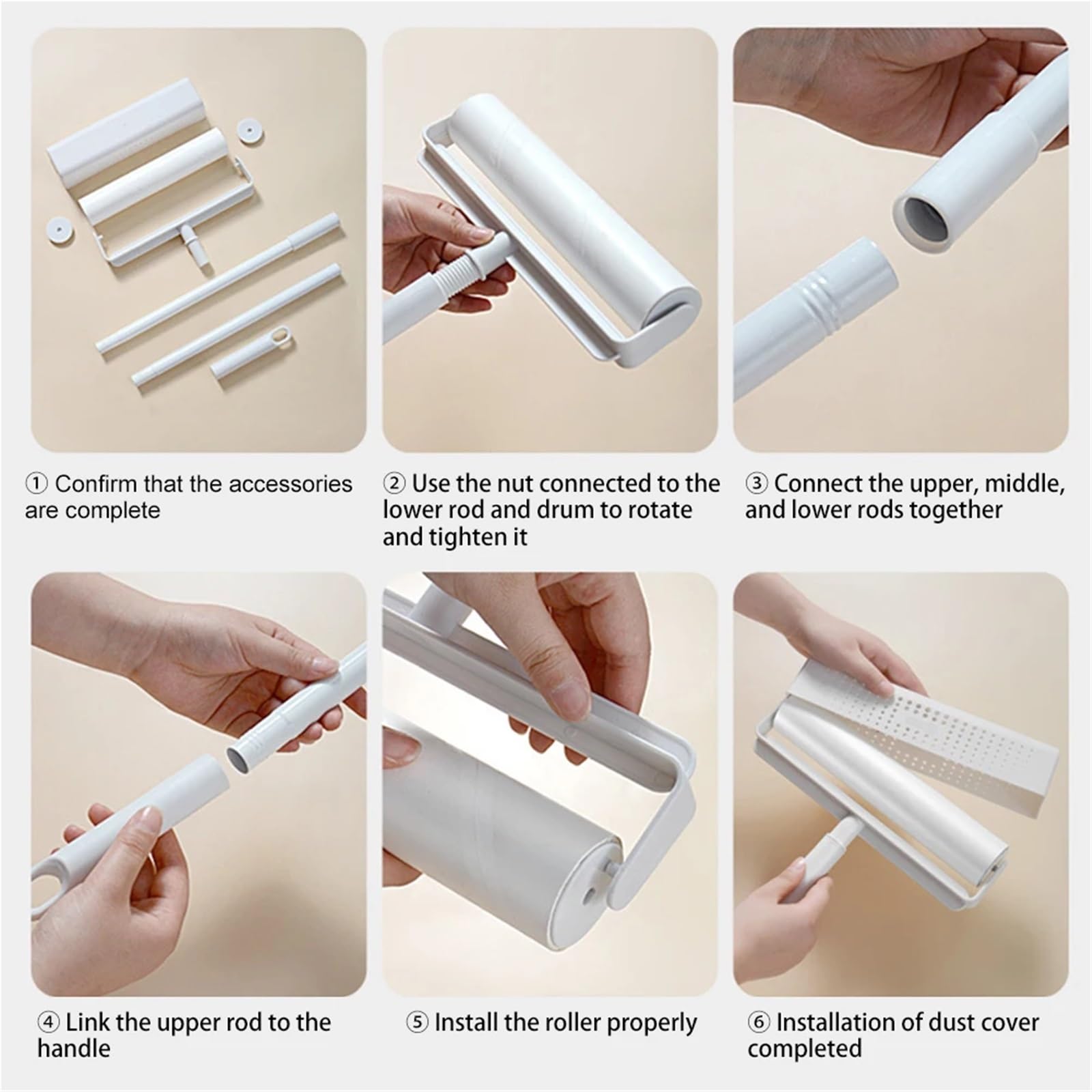 10 Rotoli di rulli Pulizia Multiuso Spazzola Manico Lungo Lenzuolo strappabile Vestiti Capelli rimuovi Strumento Rullo for seggiolini Auto Camera da Letto casa(19cm)