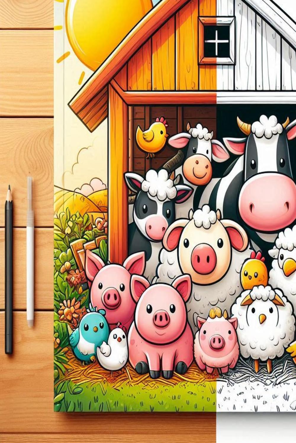 Coloriage Animaux de la Ferme: 50 dessins à colorier