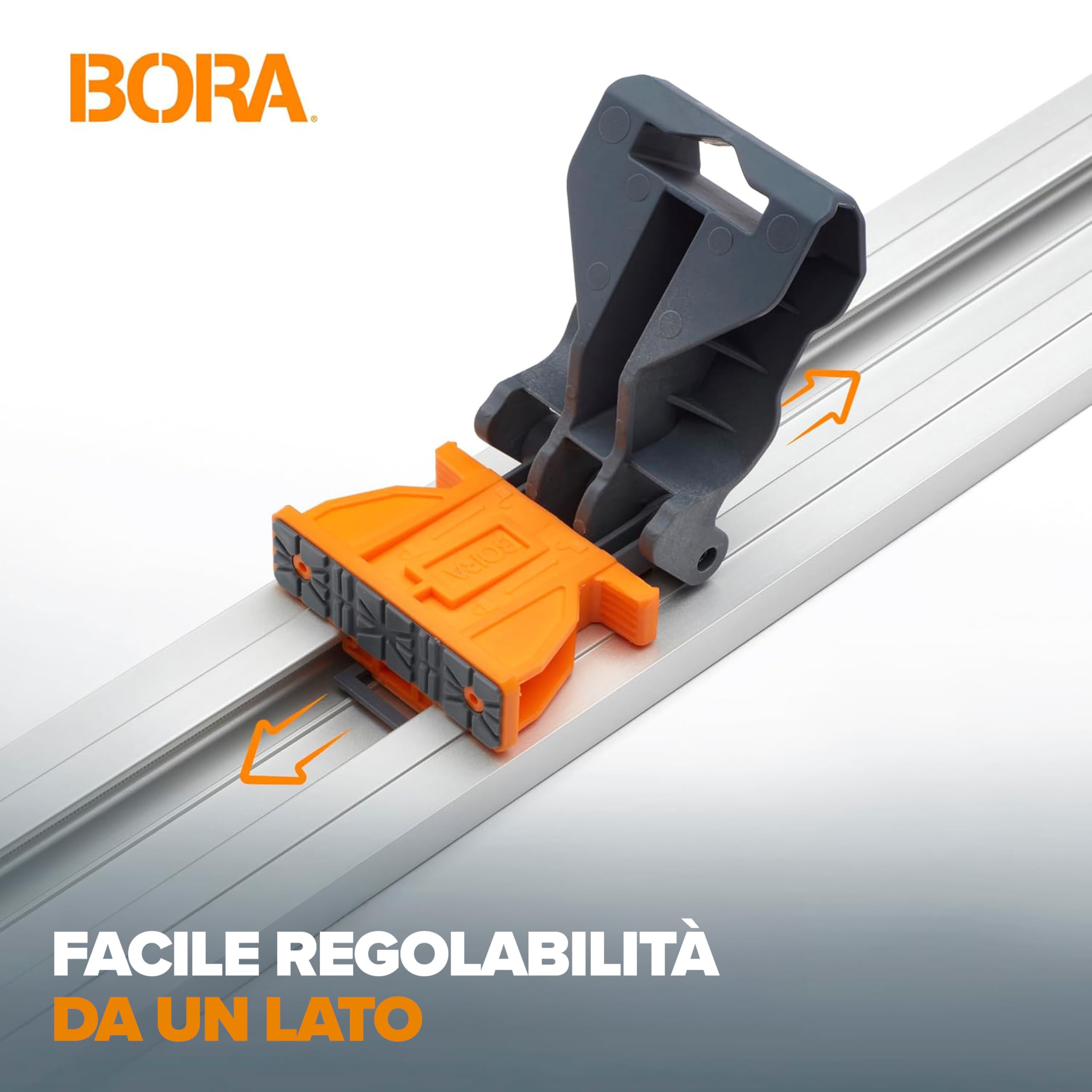BORA NGX Clamp Edge 546100 – Guida di Taglio Dritta 2438 mm (96") per Sega Circolare, Tagli Precisi su Pannelli, Sistema Quick Connect