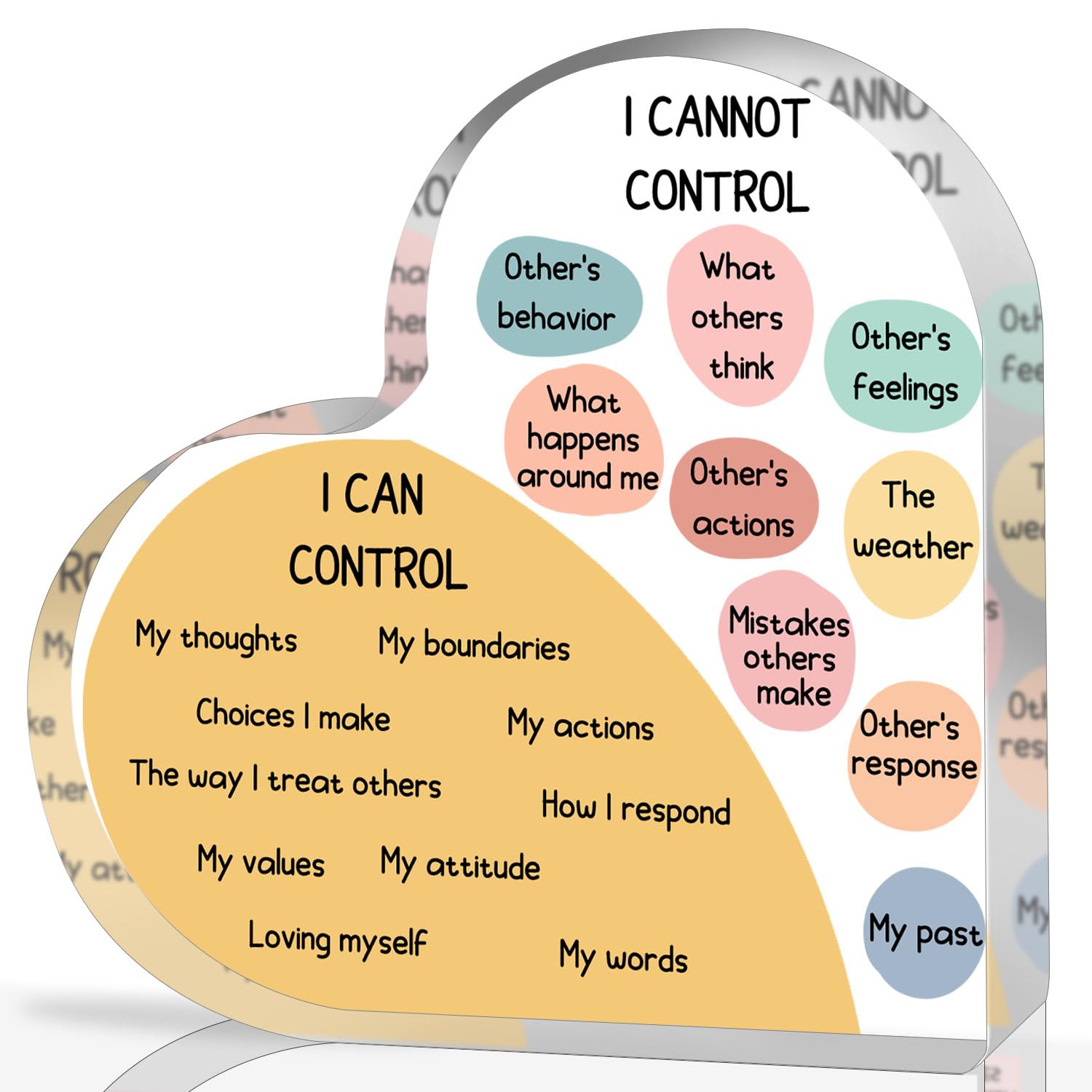 Things I Can Control Acrylic Heart