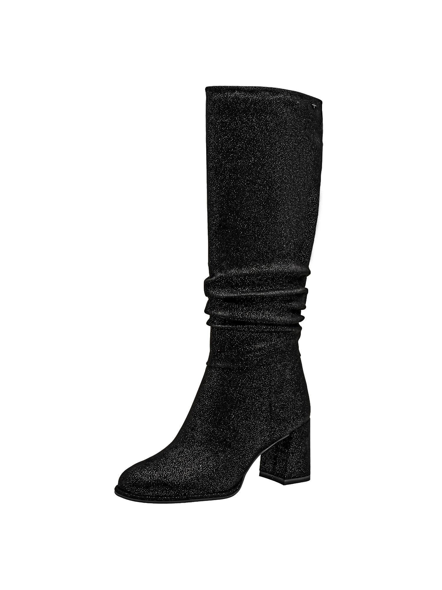 Tamaris Women's Flat Boots, Black Struct, 37 EU