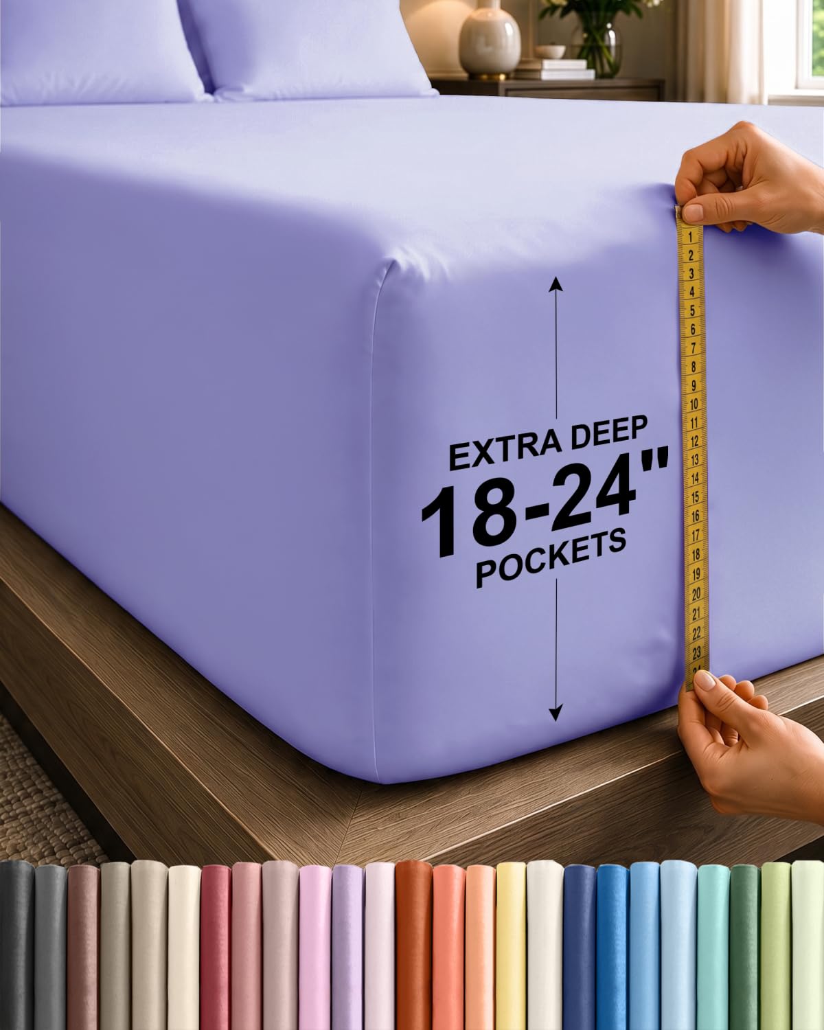 CGK Extra Deep Full Single Fitted Sheet Only - Lavender