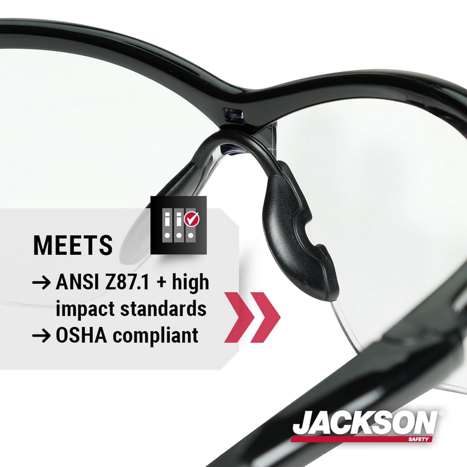 Jackson Safety SG Safety Glasses – Eye Protection for Men and Women – ANSI Z87.1 (Pack of 12)