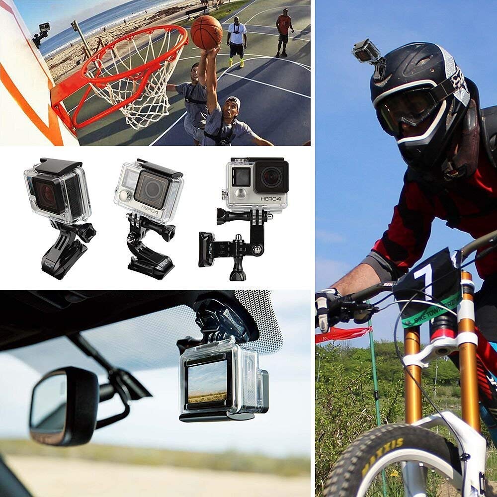 HSU Mocowanie kasku do GoPro, samoprzylepny uchwyt na kask z 3M do Hero 12/11/10/9/8/7/6/5/4/3 i innych kamer sportowych