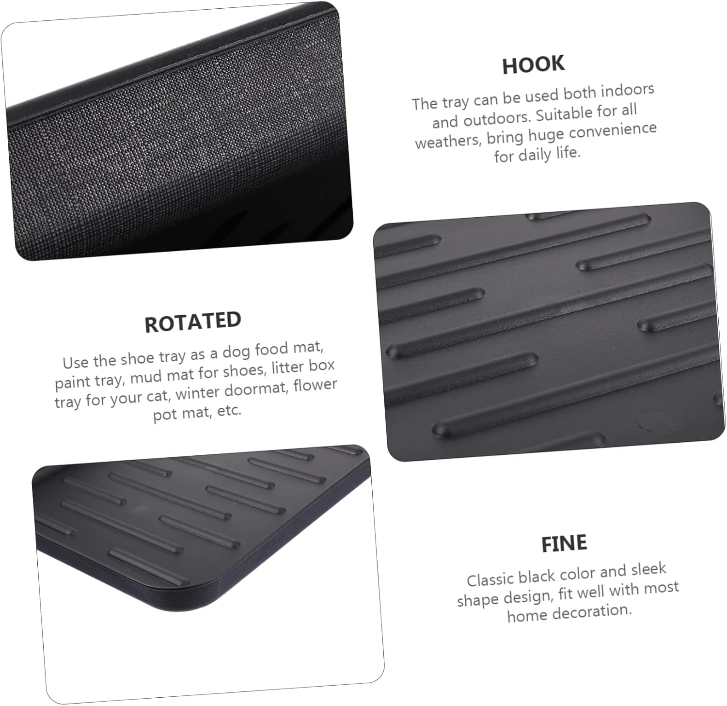 3pcs Water-Resistant Boot Tray Versatile Indoor Outdoor Shoe Mat for Garden Shoes Pet Feeding and Keeping Entryways Clean