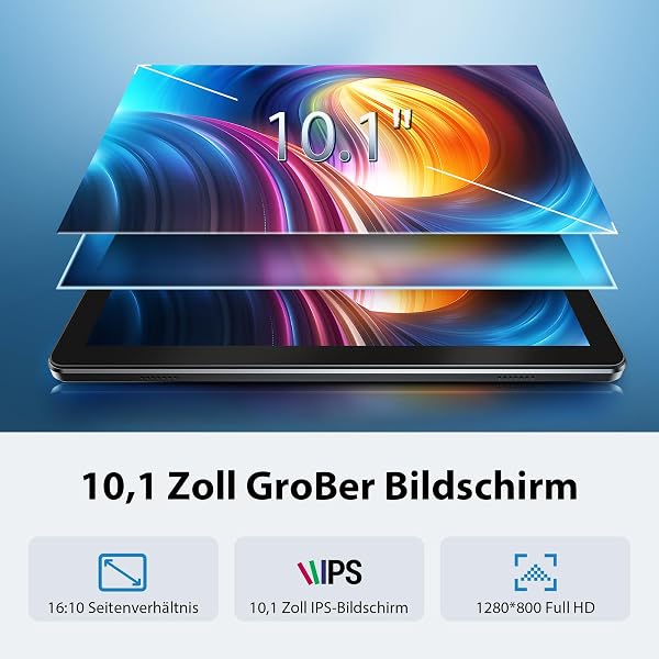 Marke: MENTUME Tablet 10 Zoll, Android 15 Tablets mit Hülle, Unisoc T30 Quad-Core, 18 GB RAM + 128 GB ROM + 1 TB TF, 1280x800 HD IPS Display, 5MP + 8MP Duale Kamera, 6000 mAh, WiFi 6, BT 5.0, Widevine L1, GPS, K50 in use