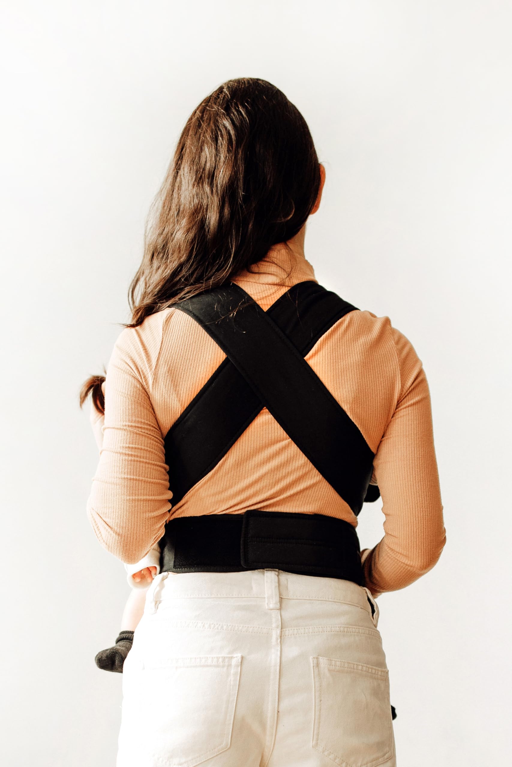 marsupi Mochila Portabebés - Para Bebés desde Recién Nacidos y Niños Hasta los 15 kg - Ligera y Compacta, Con Sistema de Sujeción Fácil y Resistente - Algodón Orgánico - Negro XL