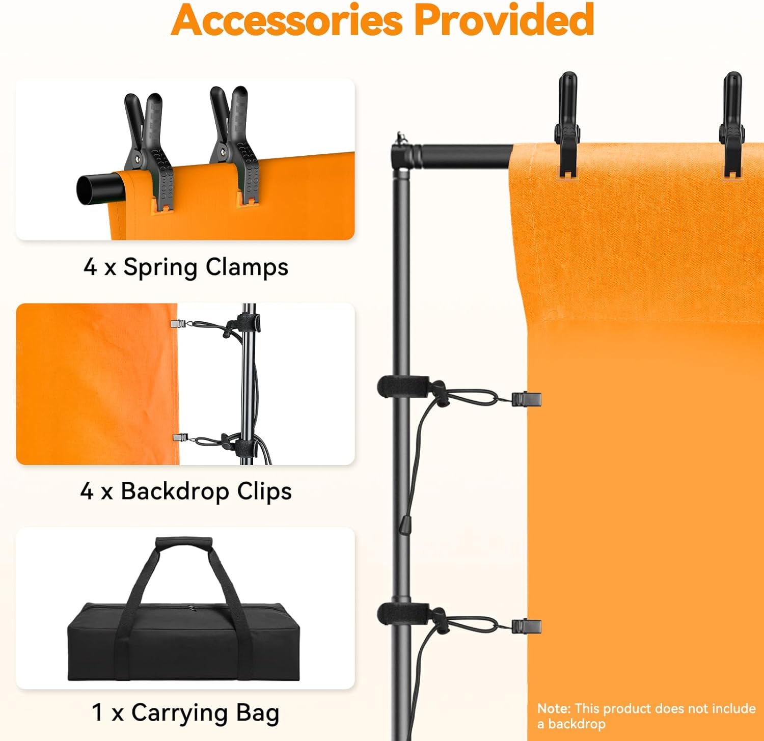 10x7.7FT Heavy Duty Rolling Backdrop Stand, Adjustable Photo Background Banner Stand with Wheels, Portable Support Kit for Wedding, Studio Photography, Party & Event Decoration