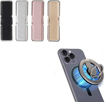 Elastic Strap Phone Grip with Metal Stand Phone Finger Holder for Hand & Magnetic Phone Ring Holder Grip Kickstand for MagSafe iPhone