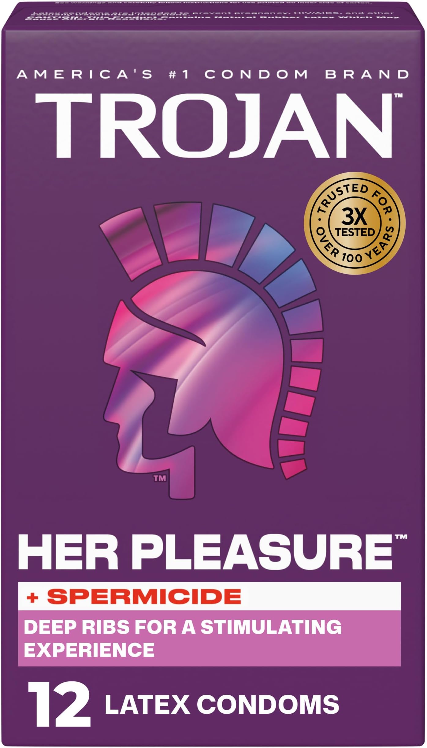 Her Pleasure Sensations Spermicidal Condoms, 12 Count