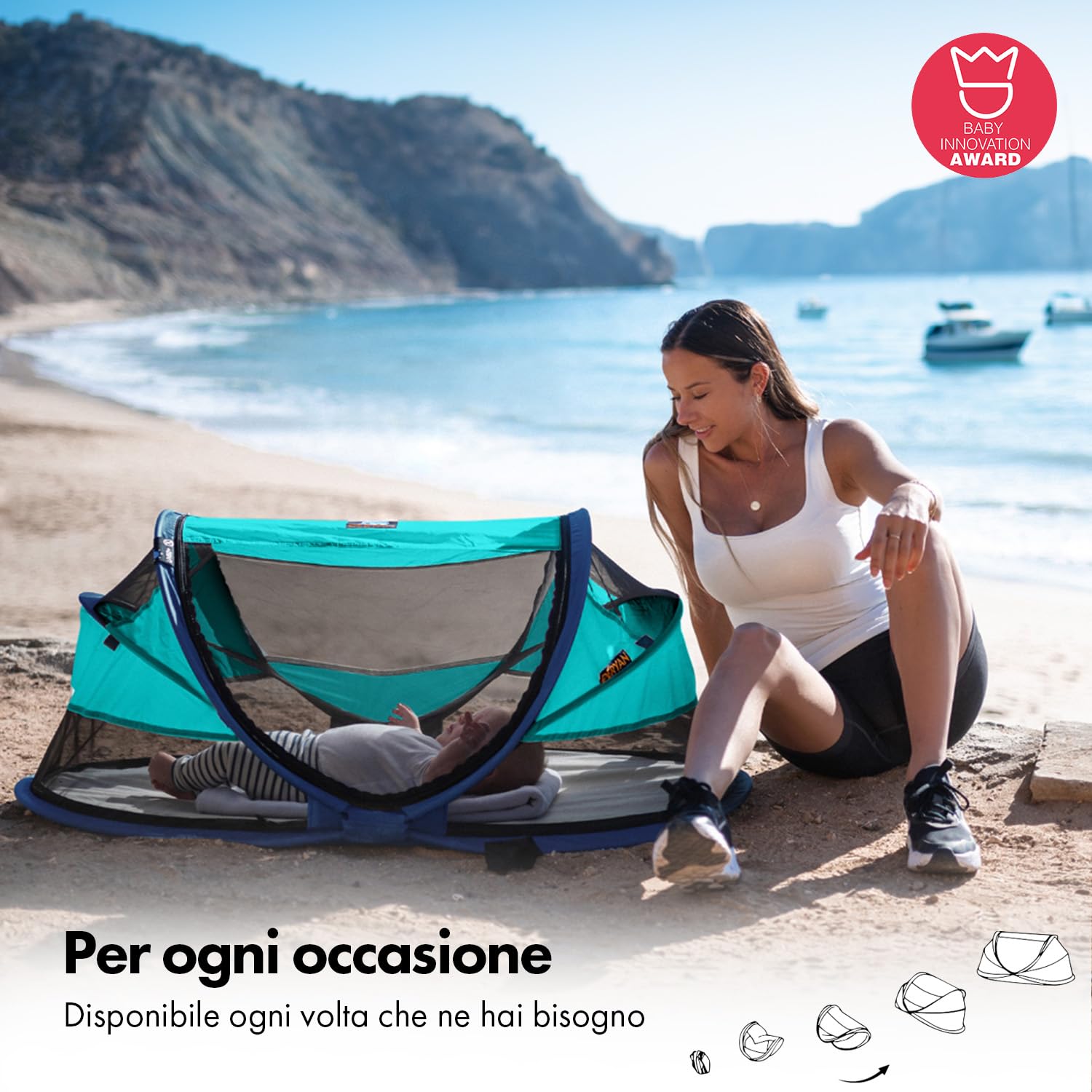 Deryan Air, Baby Luxe Lettino/Tenda da Viaggio, Blu