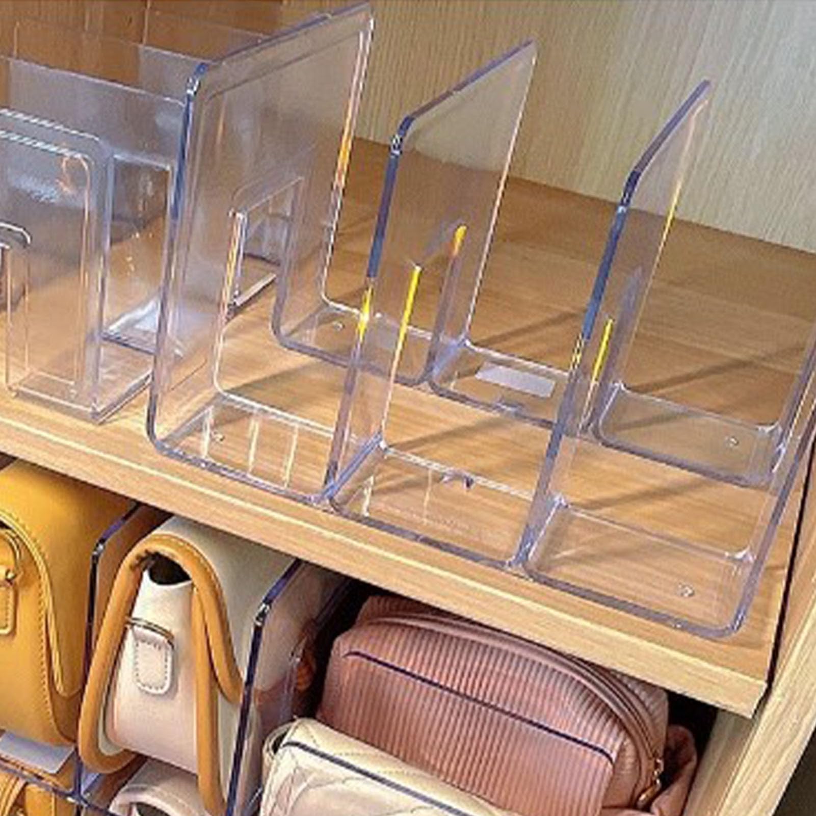 Organizador De Bolsos Con 4 Compartimentos, Soporte De Acrílico Transparente Para Bolsos, Organizador De Bolsos, Organizador De Bolsas, Soporte Para Bolsos De Mano Bolsos Tote Libros 14 X 9 Pulgadas