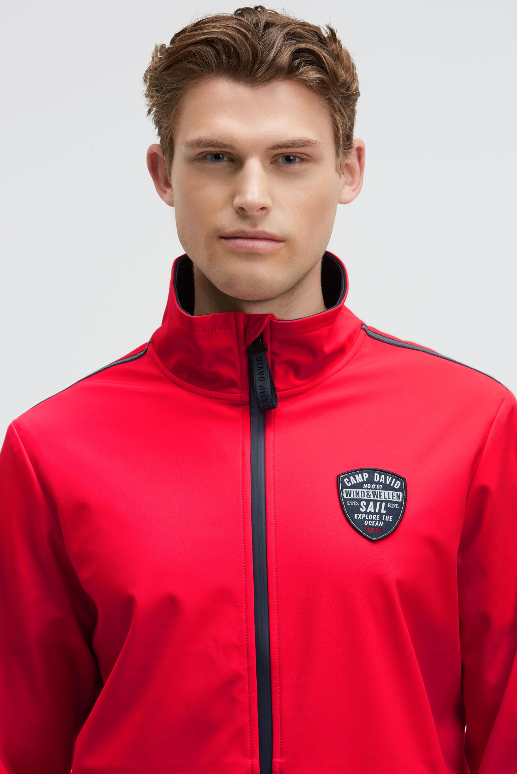 Camp David Herren Softshelljacke mit Patch und Print